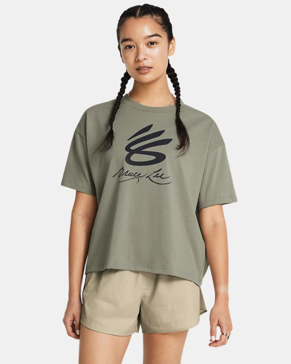 Women's Curry x Bruce Lee Lunar New Year 'Earth' Short Sleeve in Green image number 0